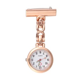 iplusmile Nurse Watch Lapel Watch Nurse's Watch Brooch: Quartz Pocket Watch with Lapel Pin White Neck Watch Vintage Gift for Doctors Nurses Paramedics Nurses, Rose Gold, Fashion