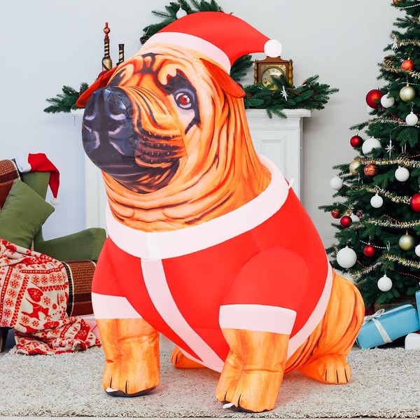 COMIN 4 FT Tall Christmas Inflatables Dog Outdoor Decorations Christmas