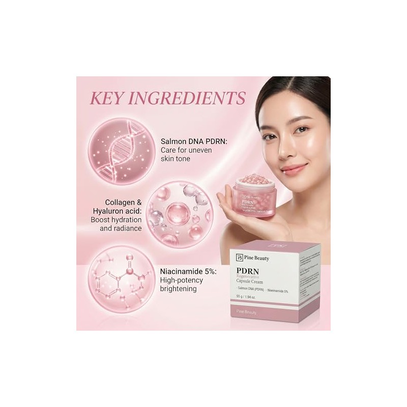 Capsule Cream with Salmon DNA (PDRN) Pink Collagen, 1.94 oz