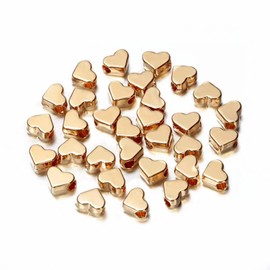 100 Pieces Gold Heart Shape Spacer Beads Small Hole Spacer Beads Metal Loose Beads for Making Bracelet Necklace Earring Accessories DIY Handmade Craft