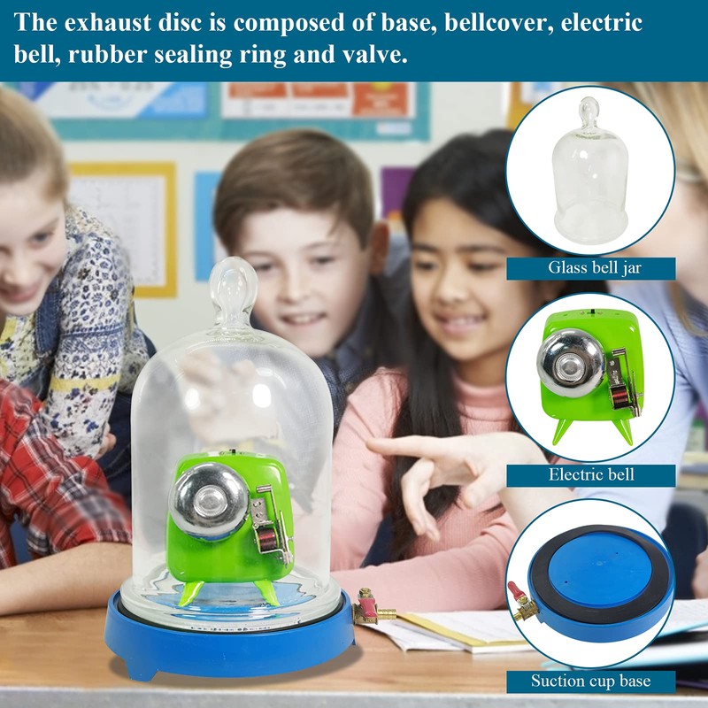 JIAWANSHUN Glass Vacuum Bell Jar with Base Vaccum Demonstration Kit