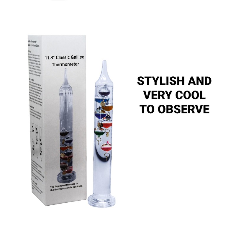 30cm Tall Free Standing Galileo Thermometer
