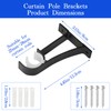 2 Pack Heavy Duty Curtain Pole Brackets – Wall Mounted