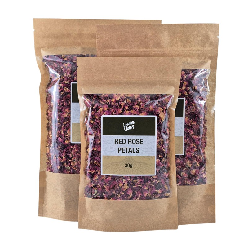 Lowhill Valley Red Rose Petals Herbal Tea - Handpicked Edible
