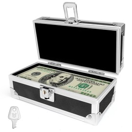 Lockable Cash Box - Aluminium Alloy Storage with Single - Row Currency Tray - Ideal for Cash Organizing, Collectors & Secure Money Keeping