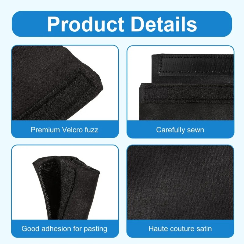 Strap Covers For Mask Headgear Satin 4 Pack Black