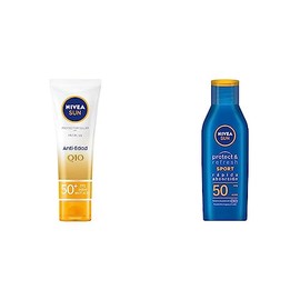 NIVEA SUN Protector Solar Facial Anti-edad (50 ml), Enriquecido con Q10, Bloqueador solar FPS 50, no Grasoso para Todo Tipo de Piel  Protector Solar  
