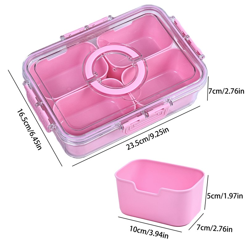 KEYVOZ Snackle Box Container with Lid- Travel Charcuterie Box with