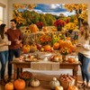 Fall Pumpkin Backdrop Autumn Haystack Hay Bale Maple Leaves Background
