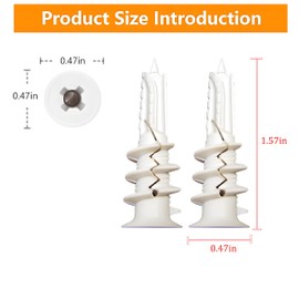 100 Pcs Self Drilling Drywall Anchors (Screws No Included), Expanding Plastic Screw Anchors, Dry Wall Heavy-Duty Wall Anchor for Drywall, Plaster Board, Sheetrock, Gypsum, Hollow Wall