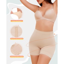 BESTENA Shapewear Shorts,Mid-Waist Body Shaper Shorts Thigh Slimmer,Womens Shapewear Tummy Control,Seamless Shapewear for Under Dresses