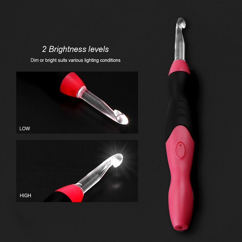 Professional 9 in 1 Led Light Up Crochet Hooks Knitting