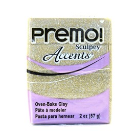 Sculpey Premo Premium Polymer Clay yellow gold glitter 2 oz. [PACK OF 6 ]