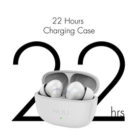 NUU Buds A | Active Noise Cancelling Earbuds | Wireless Earbuds | ENC Voice Call Noise Reduction | 30 Hours Playtime | Peral White, Compatible with Earbuds Wireless Bluetooth, Auriculares