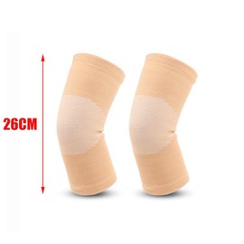 VASANA 1 Pair Unisex Knee Support Knee Compression Sleeves Elastic Knee Brace Support Leg Knee Warmer for Sports Basketball Dance Cycling Climbing Yoga (Beige), Nude, M