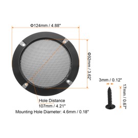 QUARKZMAN Set of 2 4 Inch Grill Net Decorative Circle Woofer Protection Cover Parts with 8 Screws Black