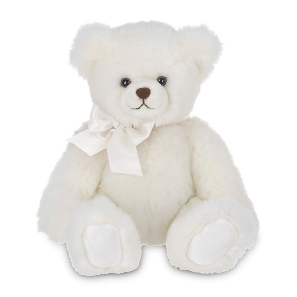 Bearington Aspen, 15.5 Inch White Teddy Bear Stuffed Animal, Vintage Teddy Bear, Makes a Great Gift for Birthday, Anniversary, Holiday, or Graduation