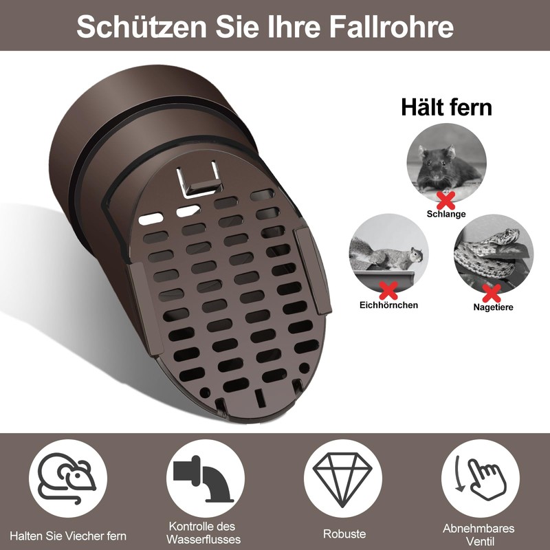 Gutter Downpipe Leaf Guard Gutter Guard (Brown)