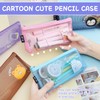 lomdung Pack of 4 Transparent Pencil Case, Mesh Zip Bag,