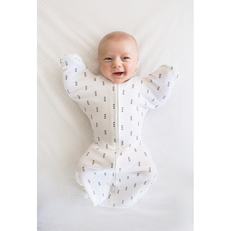 SwaddleDesigns Swaddle Sack with Arms Up, Tiny Hedgehog, Black, Small,