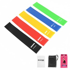 MBKHFLLResistance Loop Exercise Bands, Resistance Bands Exercise Bands for Home Fitness, Stretching, Strength Training, Physical Therapy,Elastic Workout Bands for Women Men Kids, Set of 5 (Multicolor)