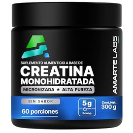 AMARTE LABS Creatina Monohidratada Micronizada | 5 g por porción | En Polvo Sin Sabor | Rendimiento y Fuerza | 300 g (60 Porciones) | Andrea Esquer