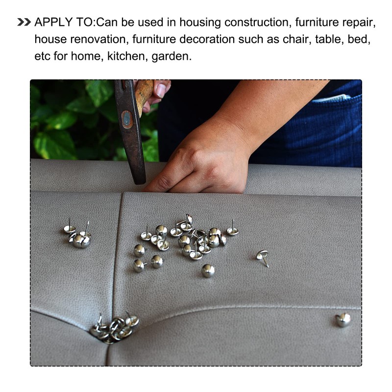 METALLIXITY Upholstery Nail Tacks (19x25x1.2mm) 25Pcs, Iron Flat Head Push