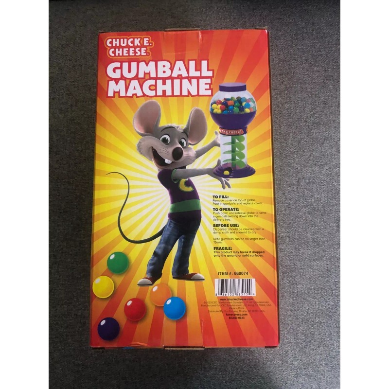 Chuck E. Cheese Spiral Gumball Machine Purple & Green Up