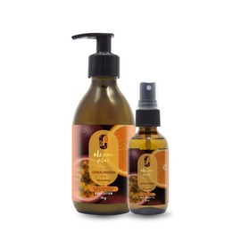 OLEUM VITAE Kit Dúo Citrus Passion Maracuyá Naranja. Crema Corporal y Hair & Body Oil aceite para cabello y Cuerpo. Hidratación Profunda