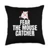 Fear The Mouse Catcher Exterminator Throw Pillow