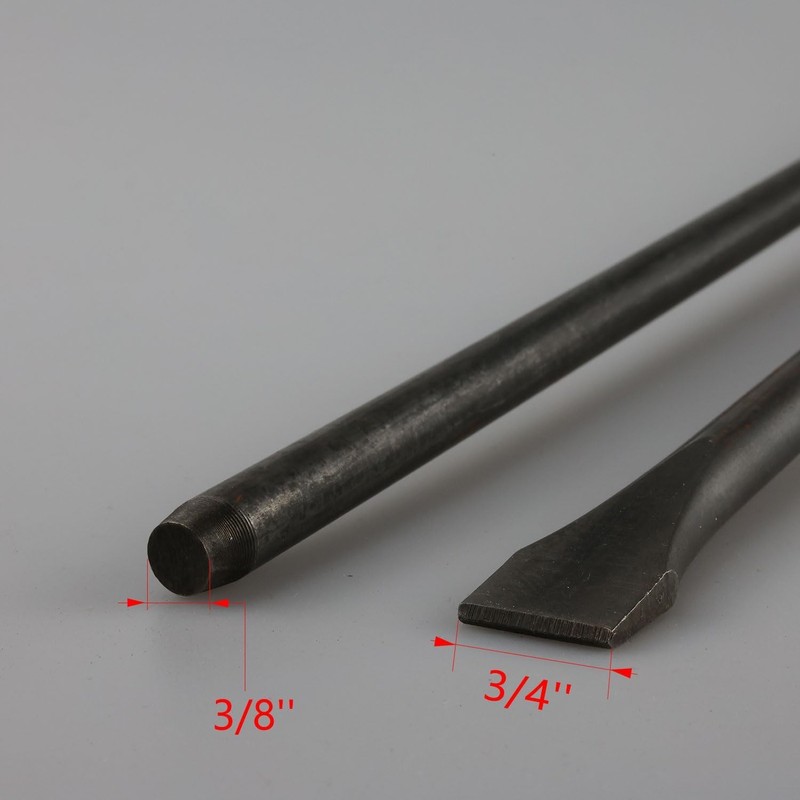 Air Hammer Bits 18''(450mm) Long 2-Piece Set, 3/4'' Air Chisel,