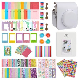 Meetikar Instant Camera Accessories for Instax Mini 12, Camera Bag for Instax Mini 12 with 64 Pockets Photo Album and Colour Filter/Picture Frame/Wall Decoration Frame/Frame Sticker/Corner Sticker,