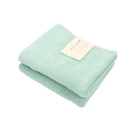 Otona Cotton Face Towel, Non-twist Color, 13.4 x 31.5 inches (34 x 80 cm), Set of 2 Green, Fluffy Type, Basic