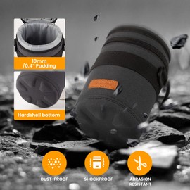 TARION Pro Camera Lens Case Hard Case Camera Lens Pouch Padded Camera Lens Carry Bag for DSLR SLR Lens Shockproof All-round Protection Professional Lens Storage Bag Black Size Small 3.5x3.5 inches