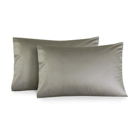 Royal Tradition Solid 300-Thread-Count, 100-Percent Bamboo Viscose King Size, Set of 2 Cool and Soft Pillow Cases, Grey