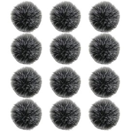 Pin Microphone Accessories, Windproof, Noise Reducing, Fur Windscreen, Lapel Microphone, Outdoor Pin Microphone Windscreen, Noise Reduction (12 pcs)
