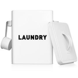 Claimed Corner Metal Storage Canisters and Containers for Home and Kitchen Organization, Function, and Decor (White Laundry Box)