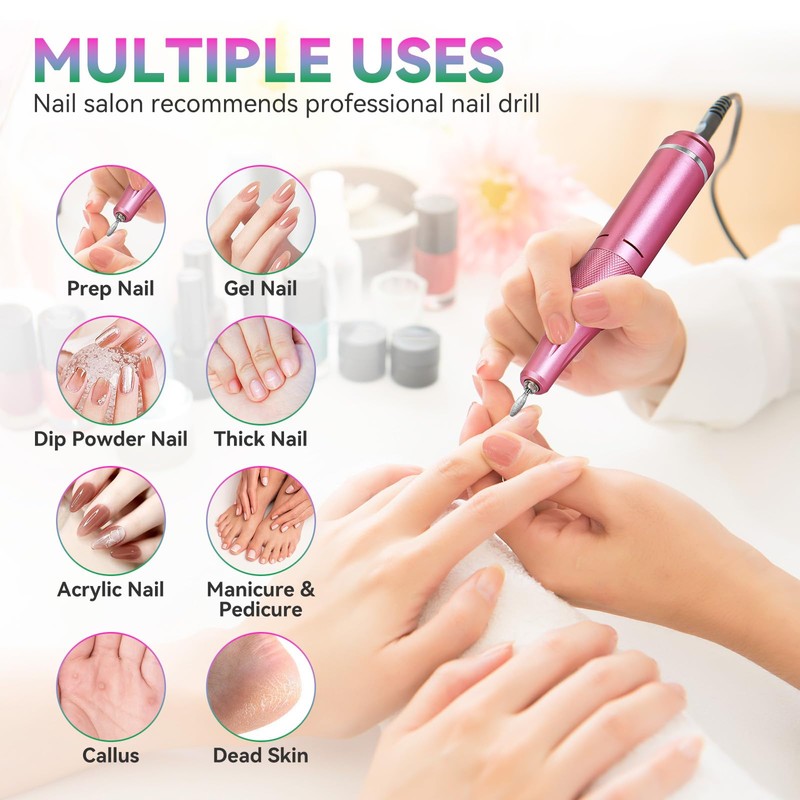 SG801 Mobile Nail Drill Rechargeable Cordless Nail Tool for Manicure,