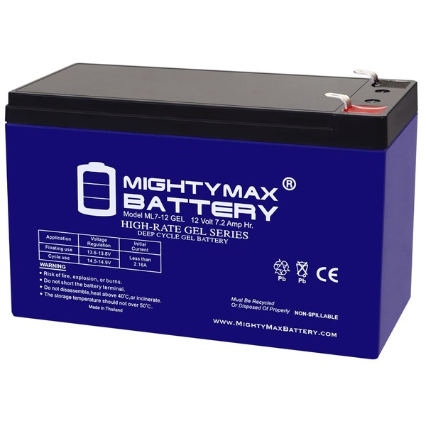 Mighty Max Battery 12V 7AH Gel F1 Replacement Battery Compatible