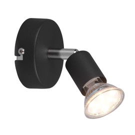 Reality Leuchten Paris R80911032 Wall Spotlight Metal Black Matt Exclusive 1x GU10