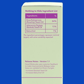 Good Molecules Bakuchiol Oil for Oily Skin - Moisturizing, Anti-Aging, Facial Oil - Natural Skincare for Face with Rosehip and Baobab Oil