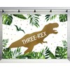 Generic Three-Rex Dinosaur T-Rex Jungle/Tropical Rainforest Theme Banner, Green, 71*47