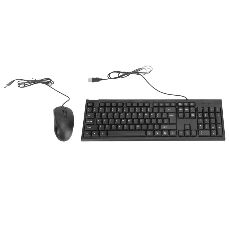 Keyboard and Mouse Combo Black Waterproof 104 Keys Anti Slip