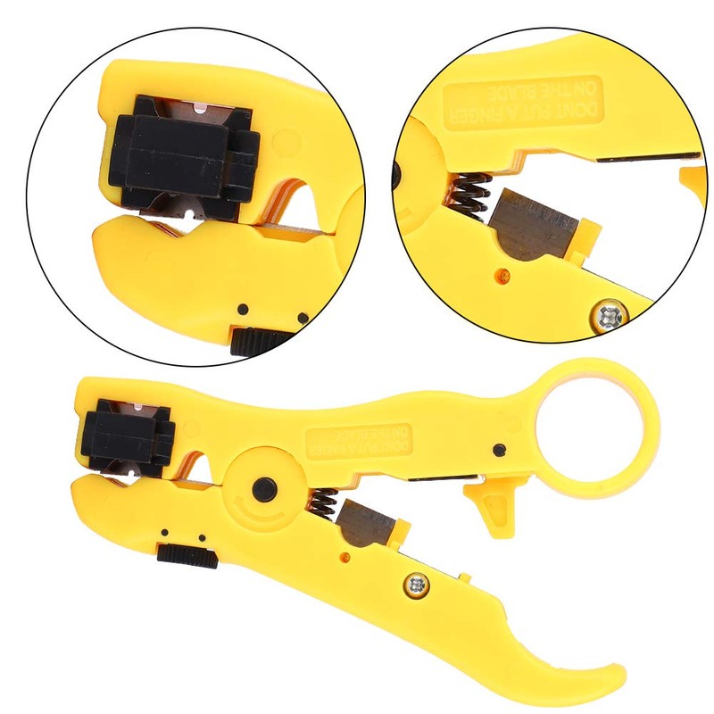 Coaxial Cable Crimping Tool Kit, F-Connector Crimper Wire Stripper Set
