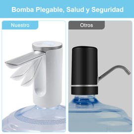 Kammoy Dispensador De Agua Automatico, con SeleccióN De Cantidad De Agua Y Cierre AutomáTico, Bomba De Agua Plegable para Botellas De GalóN Universal, Pantalla TáCtil De La Bomba De Agua Inteligente