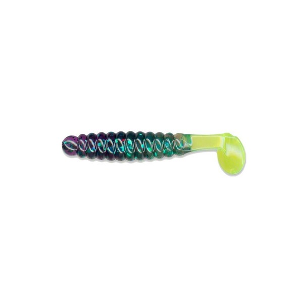 Slider Crappie/Panfish Grub Lure, 1-1/2-Inch, June Bug/Chartreuse