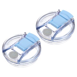 sourcing map 2Pcs Lids Replacement for Tumbler Cup 40oz, Spill Proof Lid Stopper Straw Cup Lid, Leak Proof Splash Resistant Cover Lid for Cold Drinks, Blue