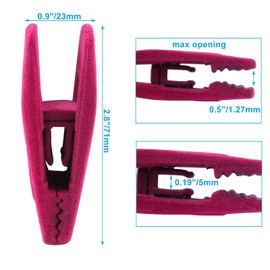 Litoexpe 20 Pcs Hot Pink Velvet Hangers Clips, Pants Hangers Velvet Clips, Strong Finger Flocked Clips for Thin Felt Hangers