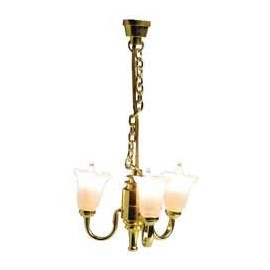 Houseworks, Ltd. Dollhouse Miniature 3-Arm Tulip Chandelier