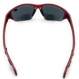 Bifocal Sun Reader Sport and Wrap Around Reading Sunglasses, Unisex Half Frame Readers for Men and Women (Red 8381, 1.50)